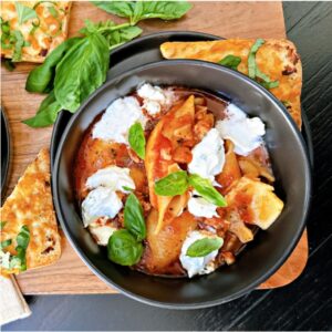 Rebecka Evans stuffed shells pasta soup