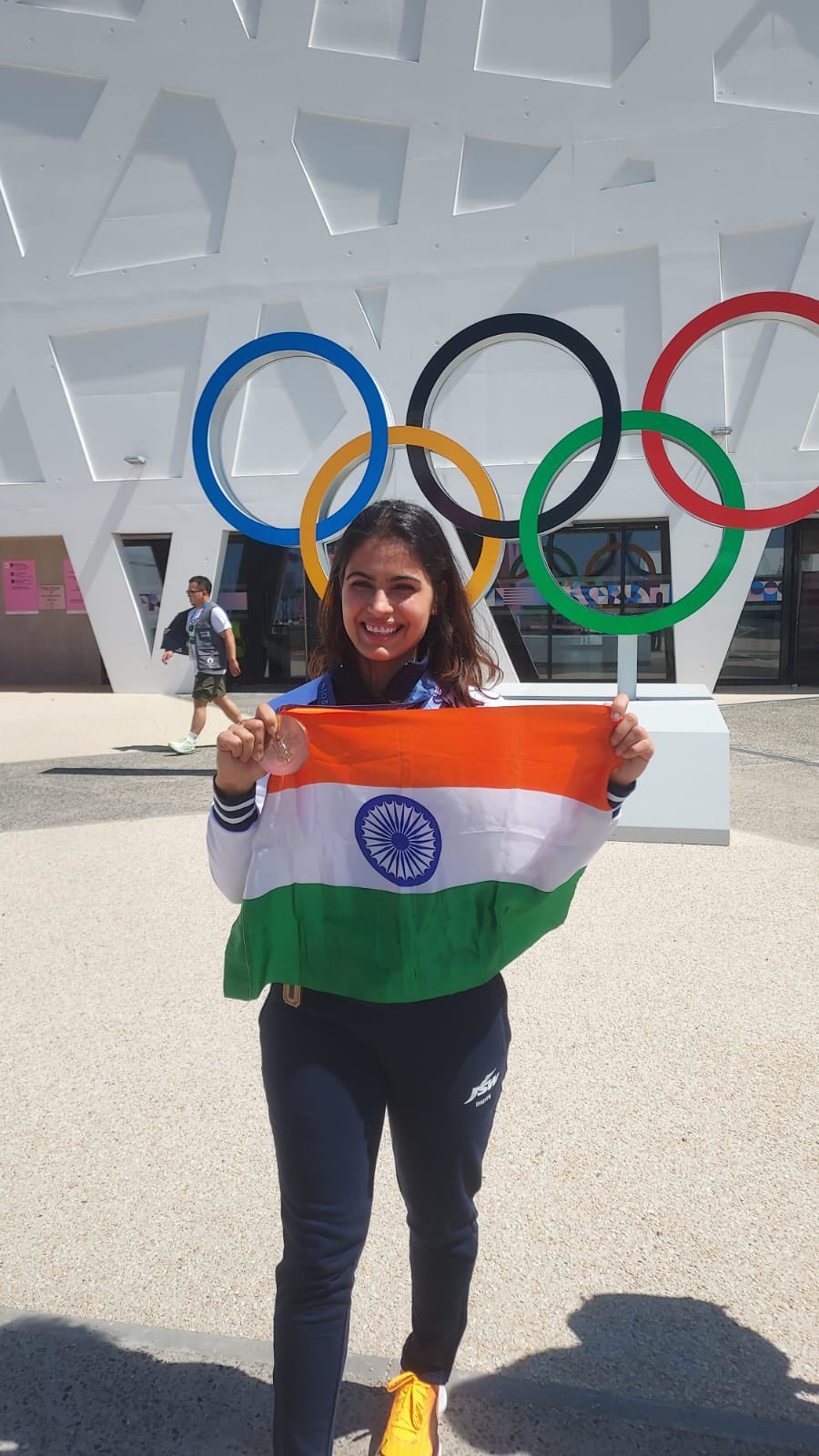 The Picture has been taken from Manu Bhaker X account for Paris 2024 Olympics